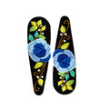 Hand Embroidered Ombre Blue Rose Linen Hair Snap Clips, Teardrop, 2.36 in. (Pack of 2)