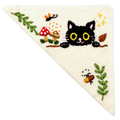 Le Petit Camion Handmade Embroidered Felt Corner Bookmark - Peekaboo Black Cat