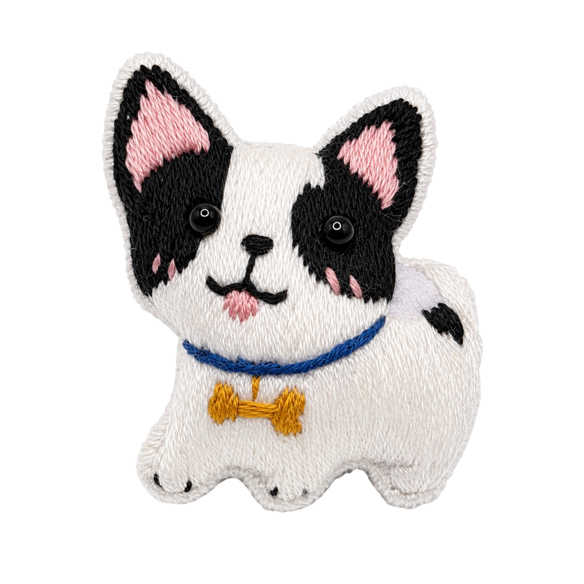 Handmade 3D Embroidered Dog Pin Badge for Bags, Hats & Clothing