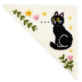 Le Petit Camion Handmade Embroidered Felt Corner Bookmark - Curious Black Cat